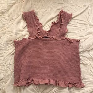 Mauve Smocked Top